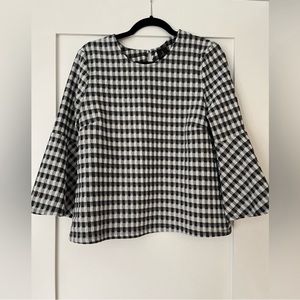 Black and white checkered Blouse with wide sleeves